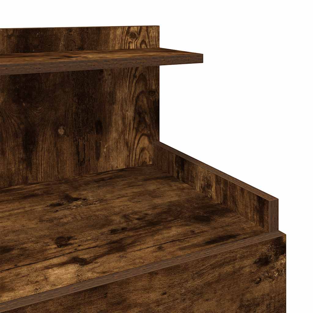 Mesa de cabeceira com 2 gavetas carvalho fumado 40x36,5x62 cm