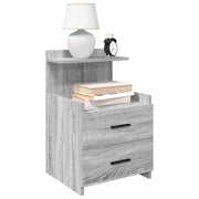 Mesas de cabeceira 2 peças com 2 gavetas cinza Sonoma 40x36,5x62 cm