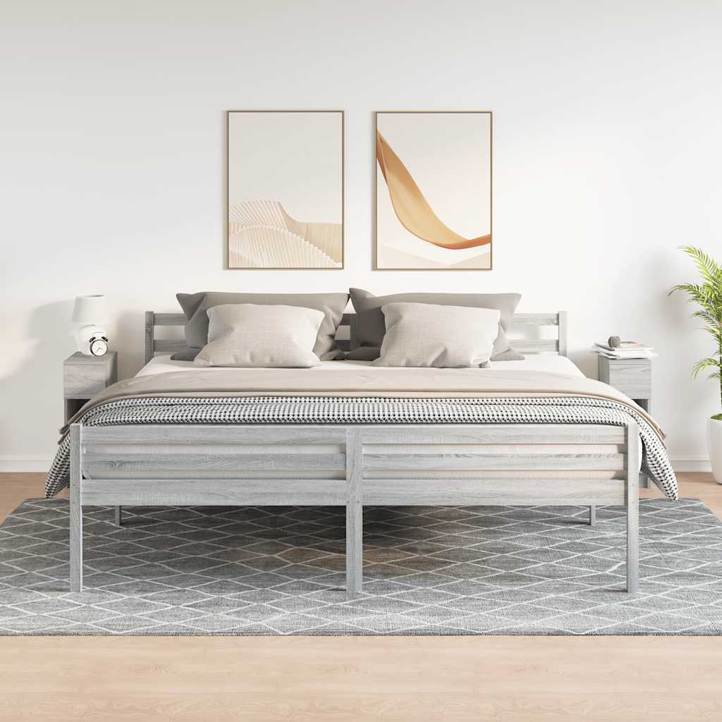 Mesas de cabeceira com gaveta 2 pcs 20x36x60 cm cinzento sonoma