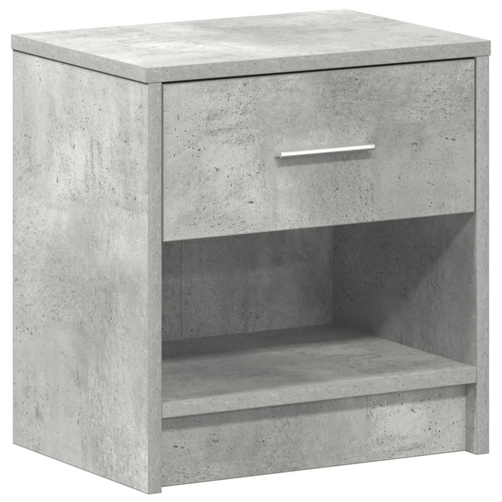 Mesa de cabeceira com gaveta 39x28x41 cm cinzento cimento