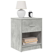 Mesas de cabeceira 2pcs com gaveta 40x34x50 cm cinzento cimento