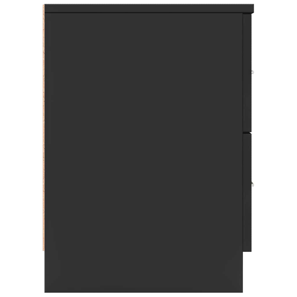 Mesas de cabeceira 2 pcs com 2 gavetas 40x36x50 cm preto