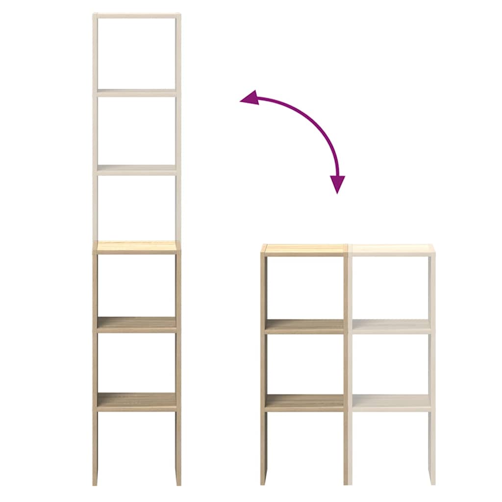 Estantes 2 pcs empilháveis 30x30x80 cm derivados madeira sonoma