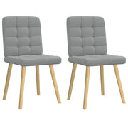 Cadeiras de jantar 2 pcs tecido cinzento-claro