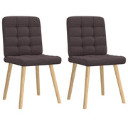 Cadeiras de jantar 2 pcs tecido castanho-escuro