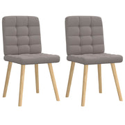 Cadeiras de jantar 2 pcs tecido cinzento-acastanhado