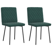 Cadeiras de jantar 2 pcs veludo verde-escuro