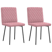 Cadeiras de jantar 2 pcs veludo rosa