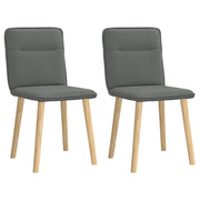 Cadeiras de jantar 2 pcs tecido cinzento-escuro