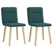Cadeiras de jantar 2 pcs tecido verde-escuro