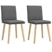 Cadeiras de jantar 2 pcs tecido cinzento-escuro