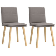 Cadeiras de jantar 2 pcs tecido cinzento-acastanhado