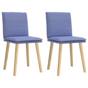 Cadeiras de jantar 2 pcs Jeans Tecido Azul