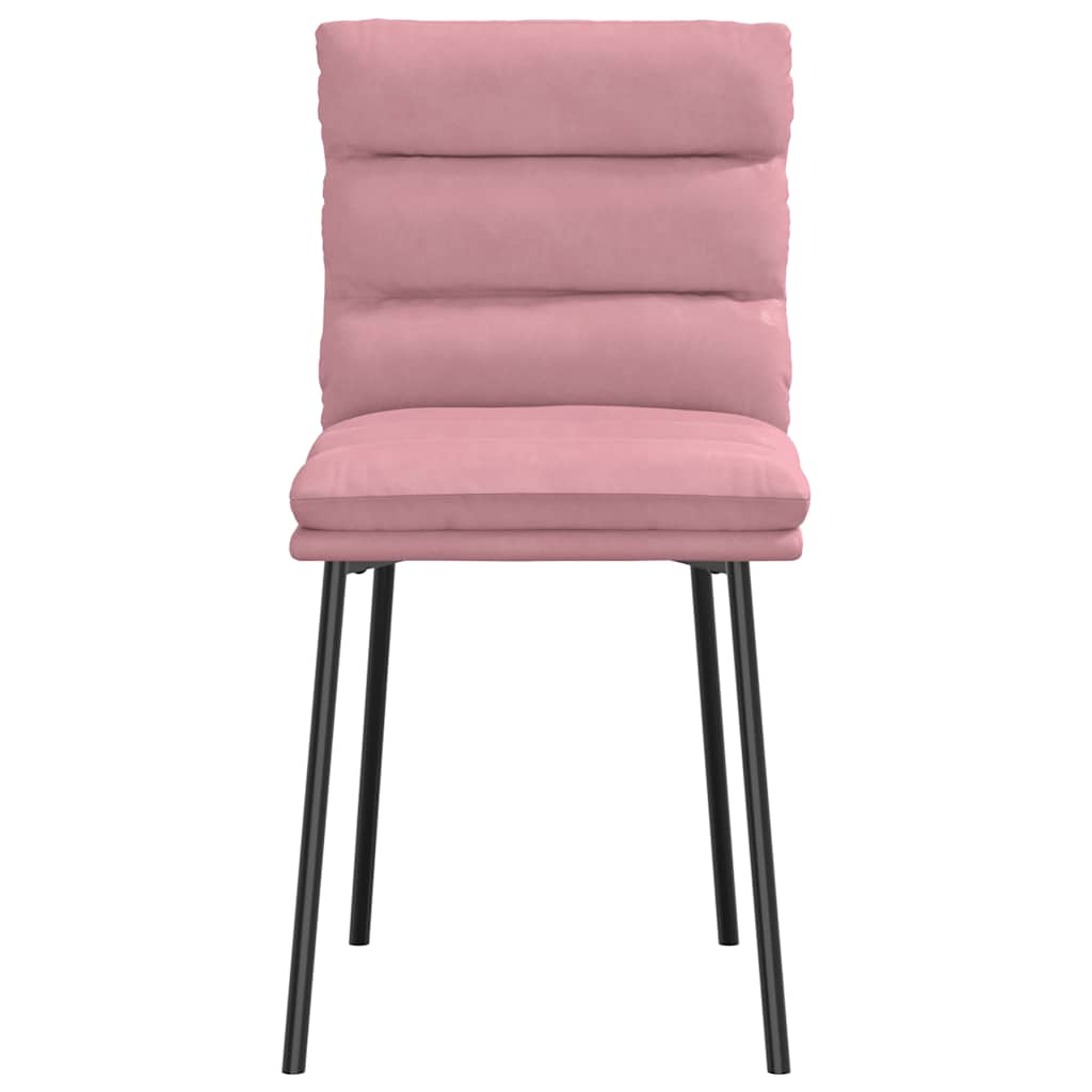 Cadeiras de jantar 2 pcs veludo rosa