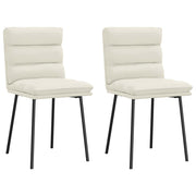 Cadeiras de jantar 2 pcs veludo cor creme