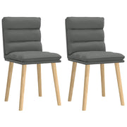 Cadeiras de jantar 2 pcs tecido cinzento-escuro