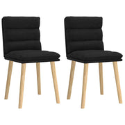 Cadeiras de jantar 2 pcs tecido preto