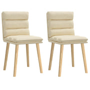 Cadeiras de jantar 2 pcs tecido cor creme