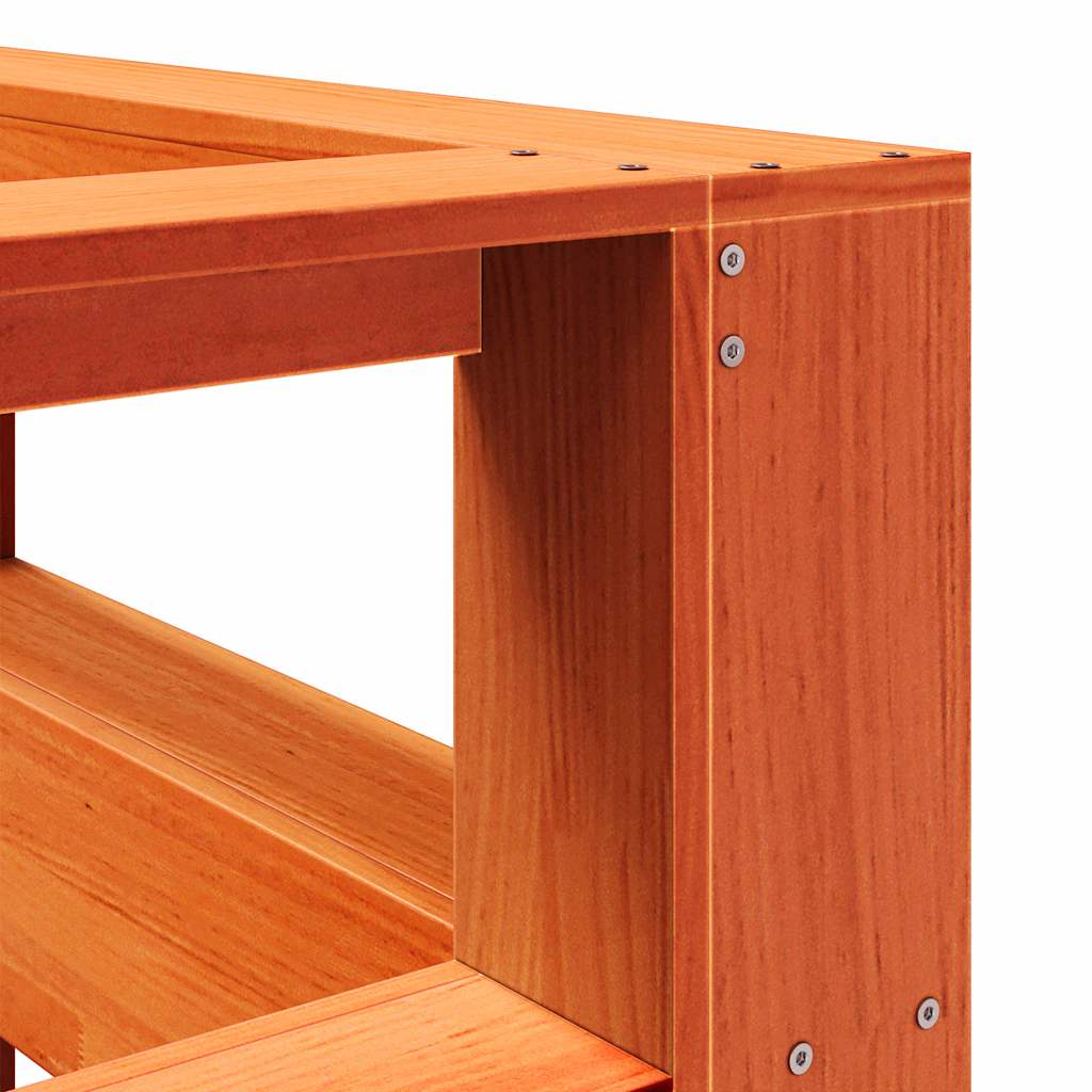 Estante cabeceira forma de L 180 cm pinho maciço castanho-mel