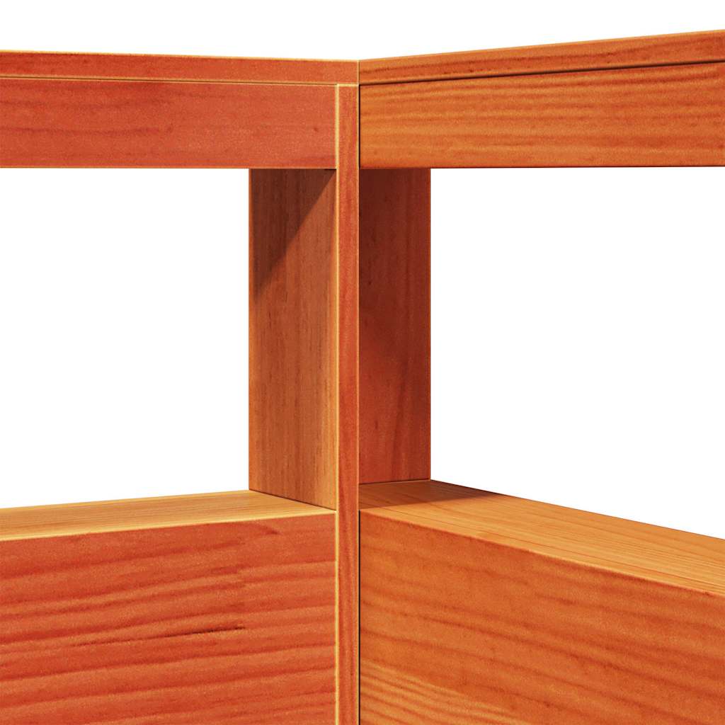 Estante cabeceira forma de L 100 cm pinho maciço castanho-mel