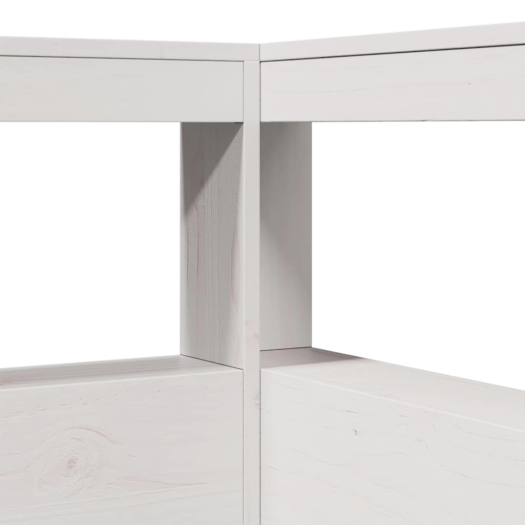 Estante cabeceira forma de L 80 cm madeira pinho maciça branco