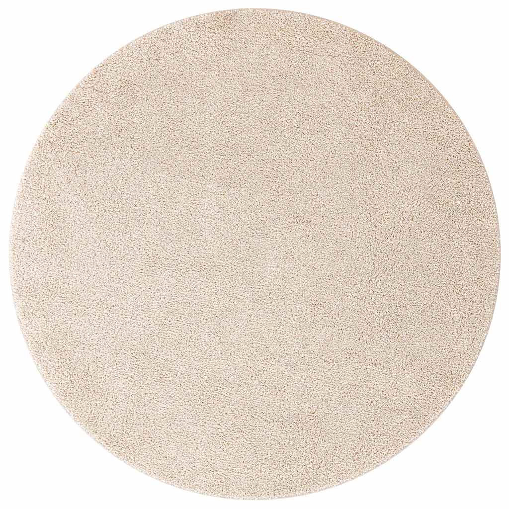 Tapete Shaggy Antiderrapante Creme 90 x 90 cm PP