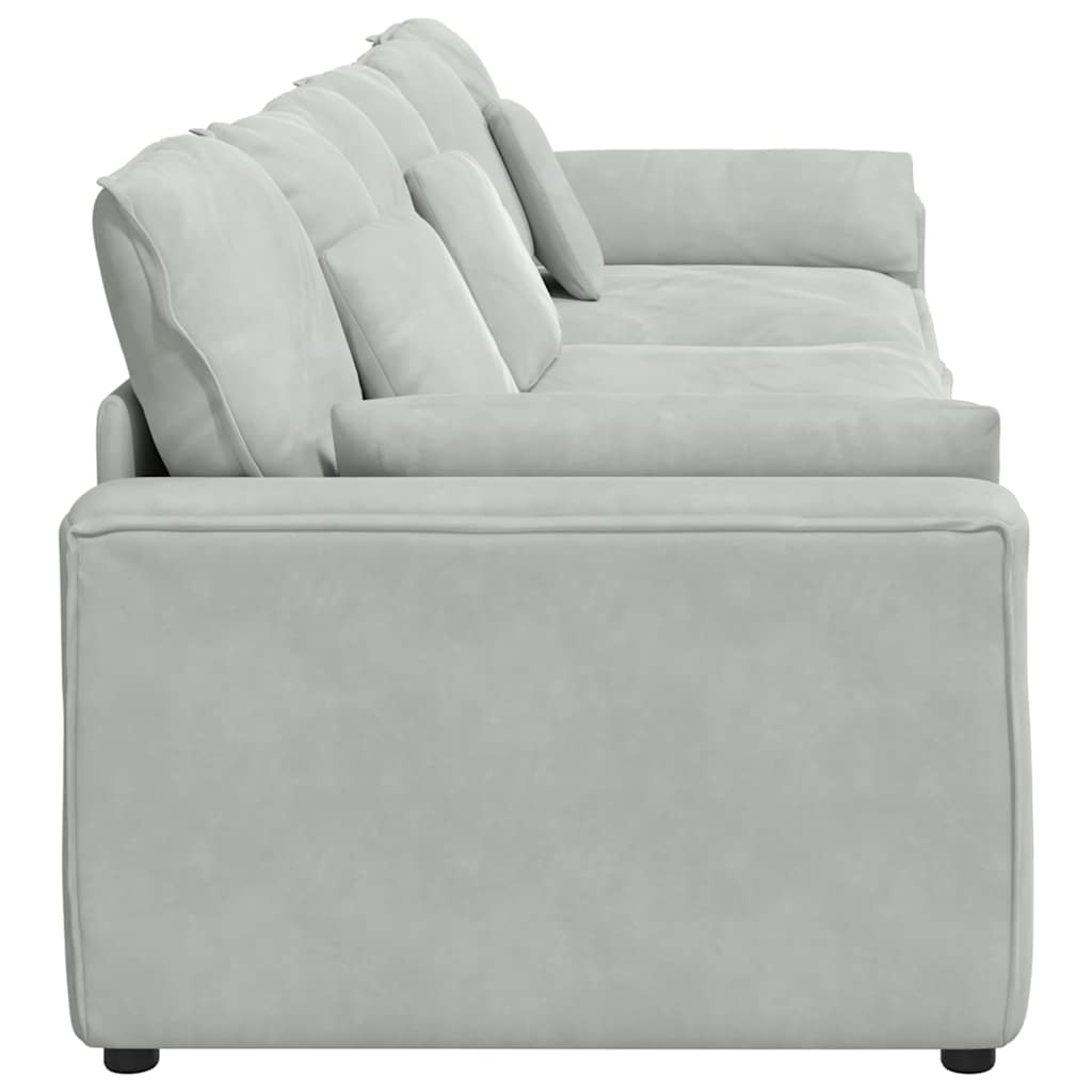 Sofá modular com almofadas cinzento-claro