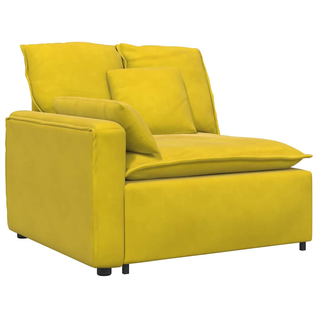 Sofá modular com almofadas amarelo