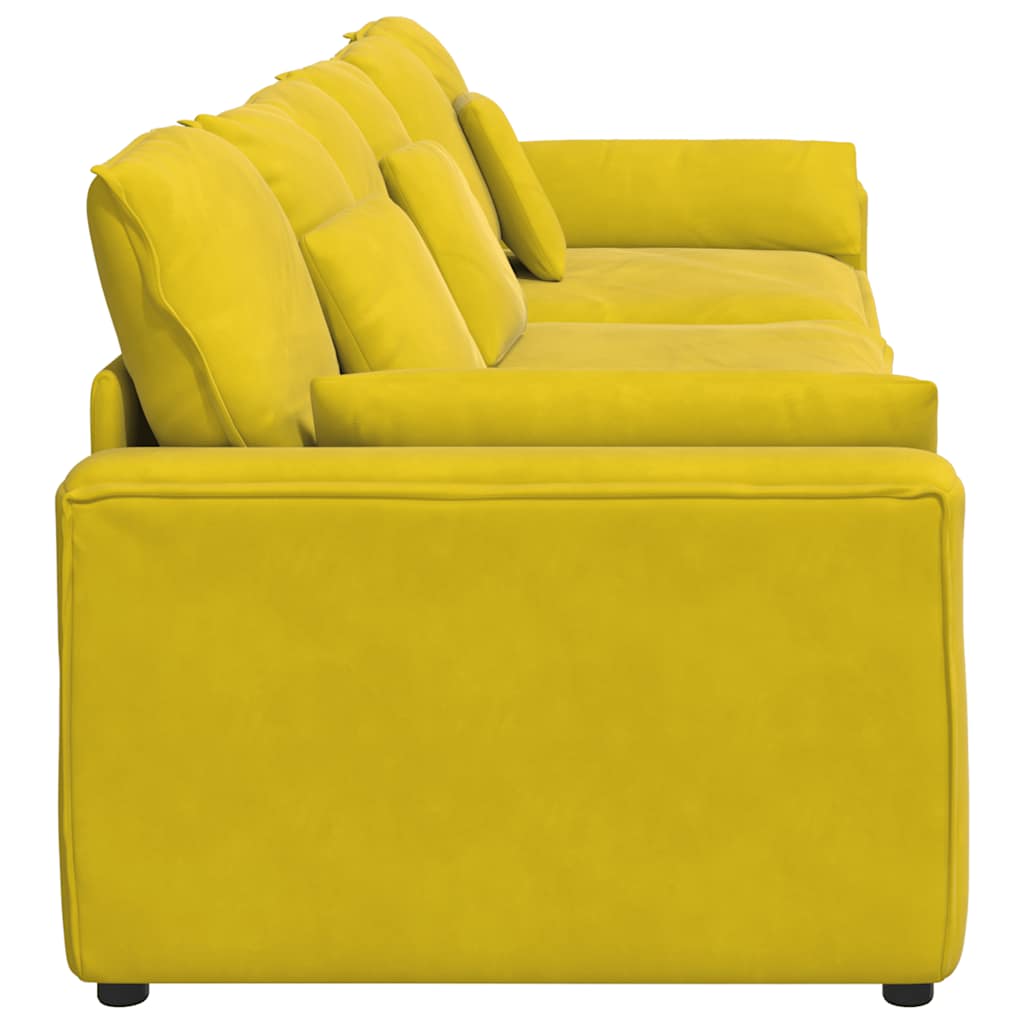 Sofá modular com almofadas amarelo