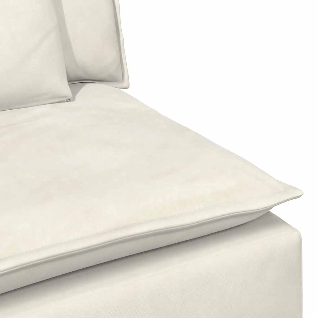 Sofá modular com almofadas creme