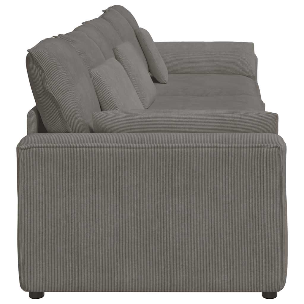 Sofá modular com almofadas cinzento-claro