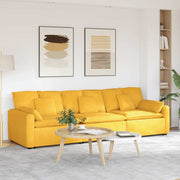 Sofá modular com almofadas amarelo-claro