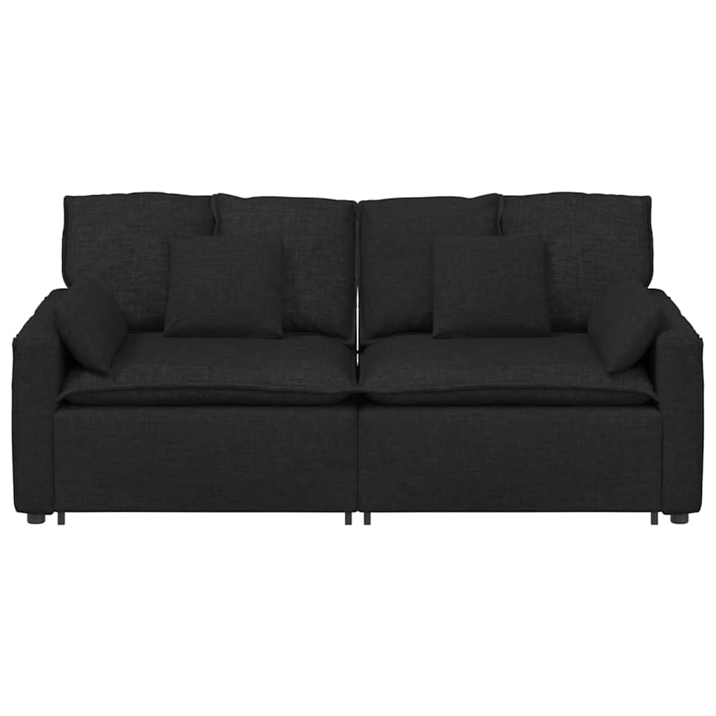 Sofá modular com almofadas preto