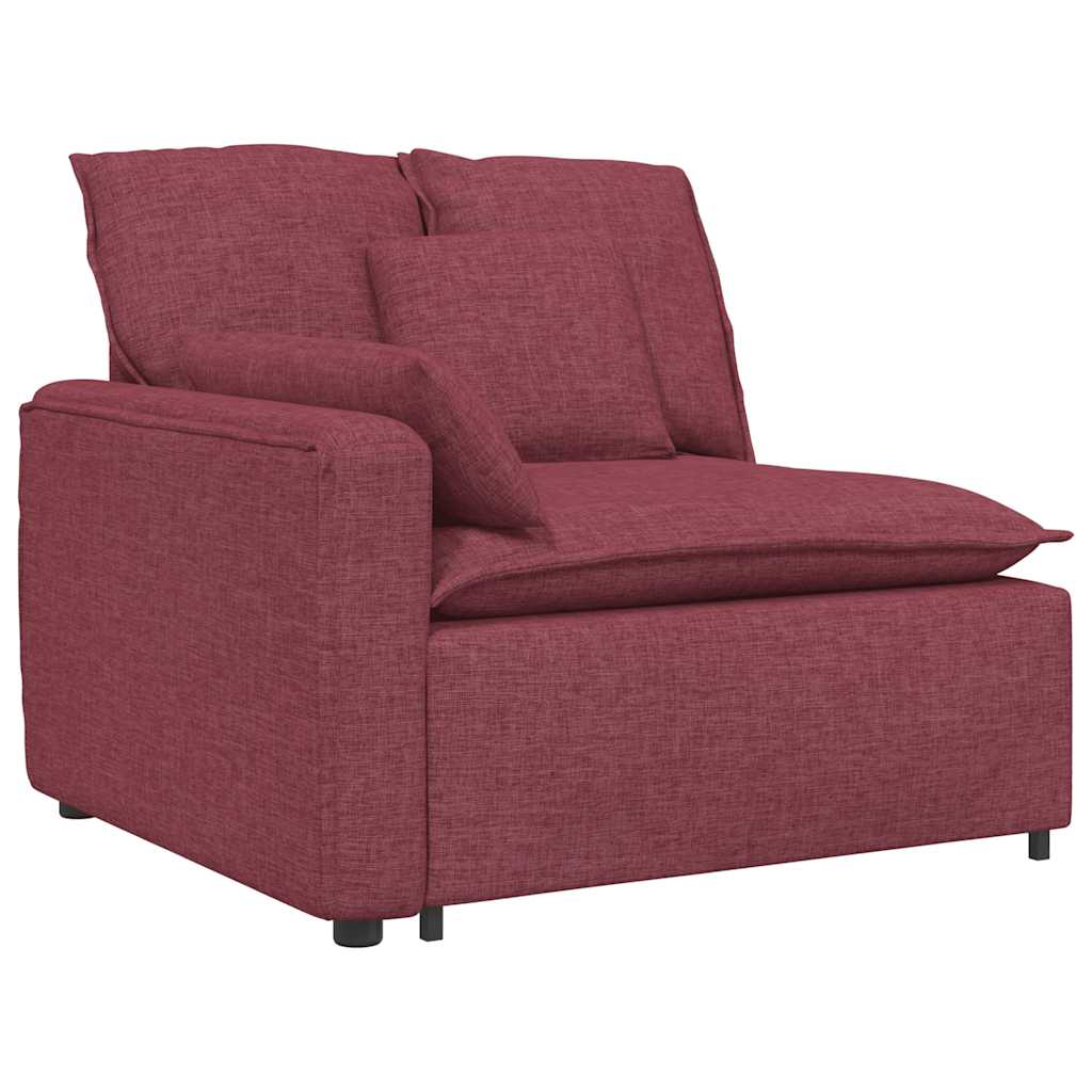 Sofá modular com almofadas vermelho tinto