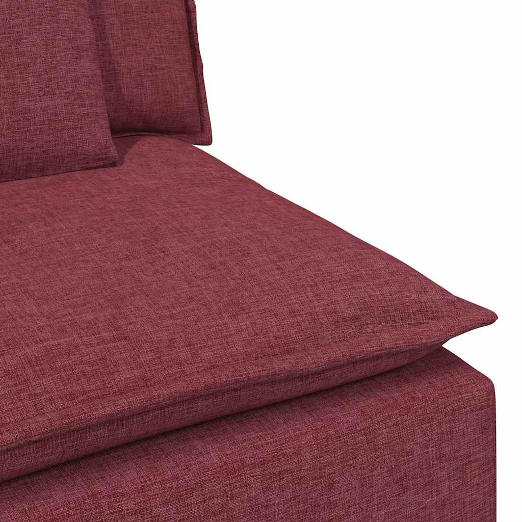 Sofá modular com almofadas vermelho tinto