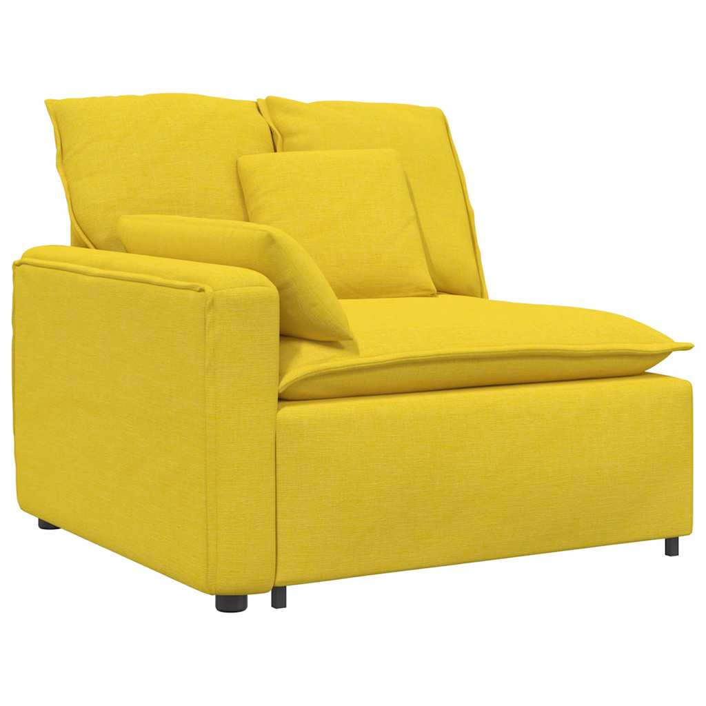 Sofá modular com almofadas amarelo-claro