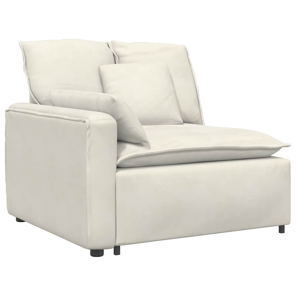Sofá modular com almofadas creme