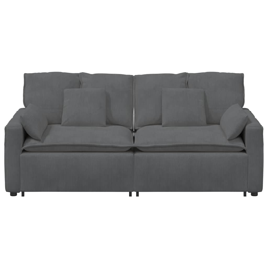 Sofá modular com almofadas cinzento-escuro