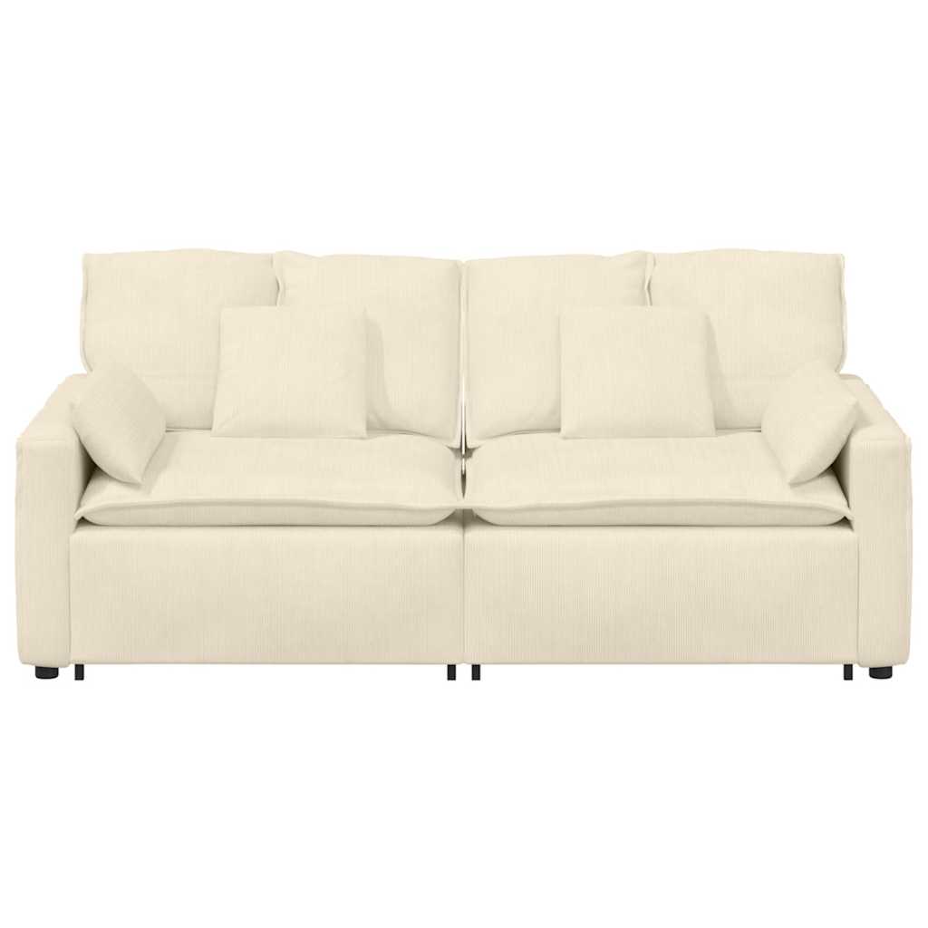 Sofá modular com almofadas creme