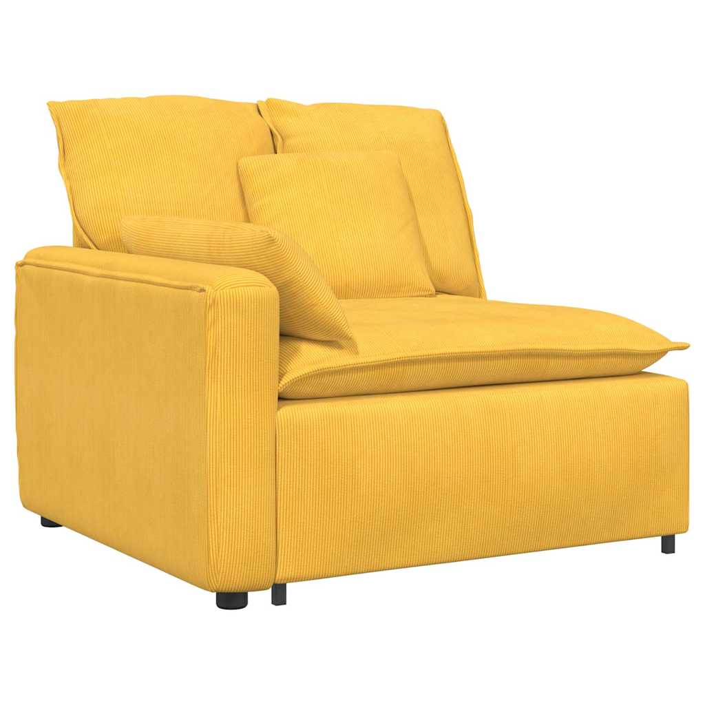 Sofá modular com almofadas amarelo-claro