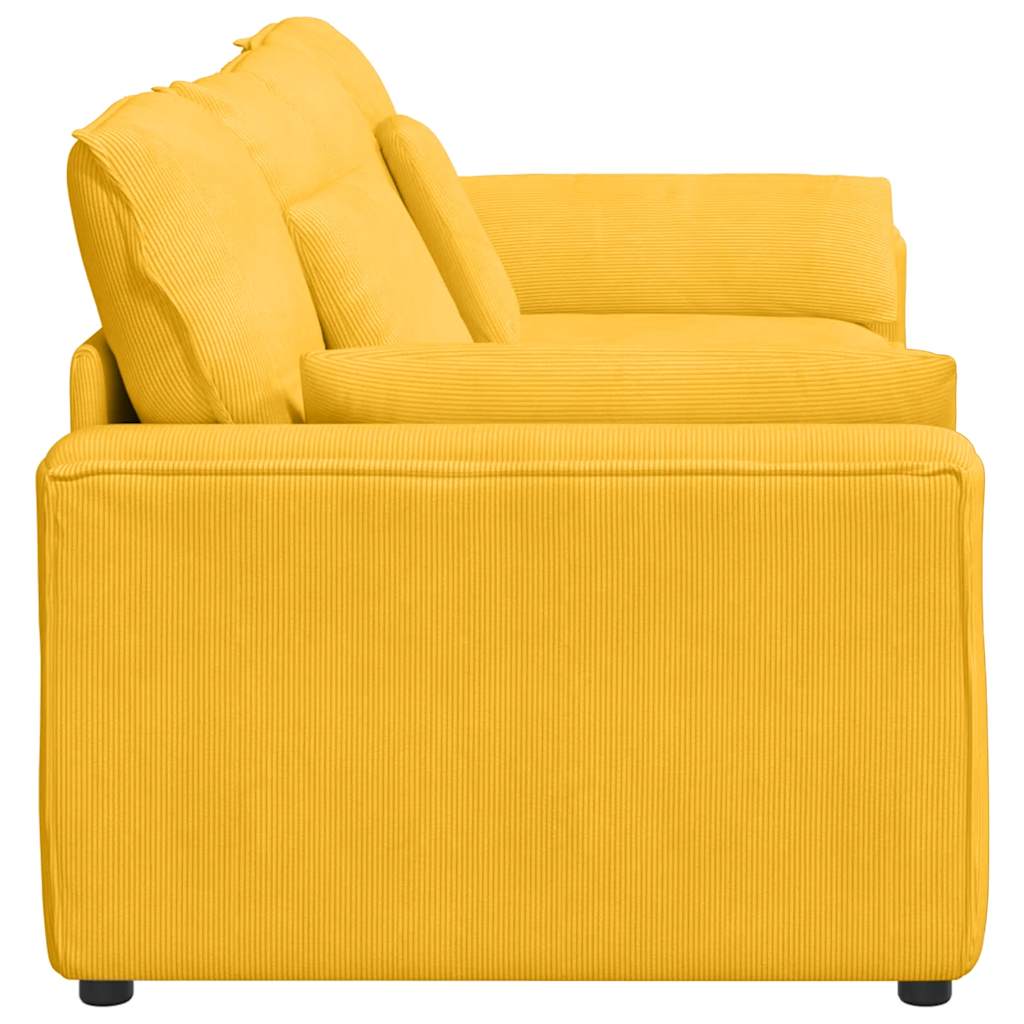 Sofá modular com almofadas amarelo-claro