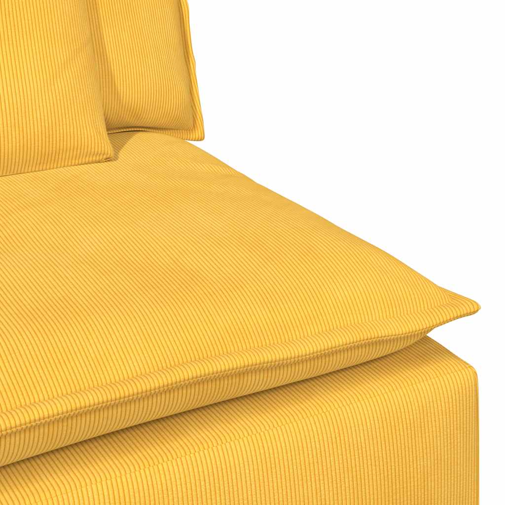 Sofá modular com almofadas amarelo-claro