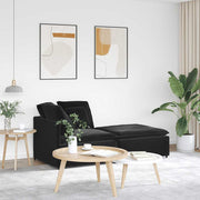 Sofá modular com pufes e almofadas veludo preto