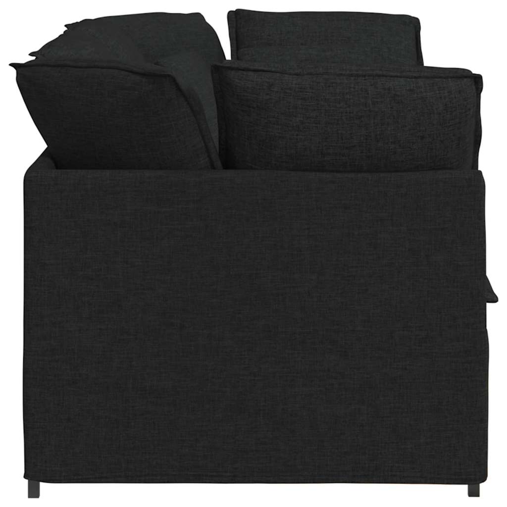 Sofá modular com almofadas tecido preto