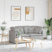 Sofá modular com almofadas tecido cinzento nublado