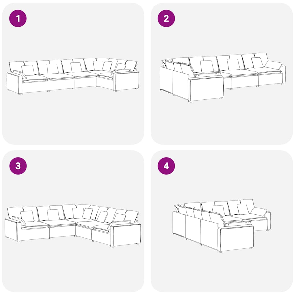 Sofá modular com almofadas veludo amarelo