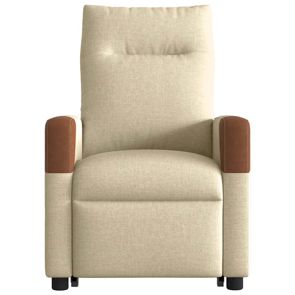 Poltrona reclinável elevatória tecido cor creme