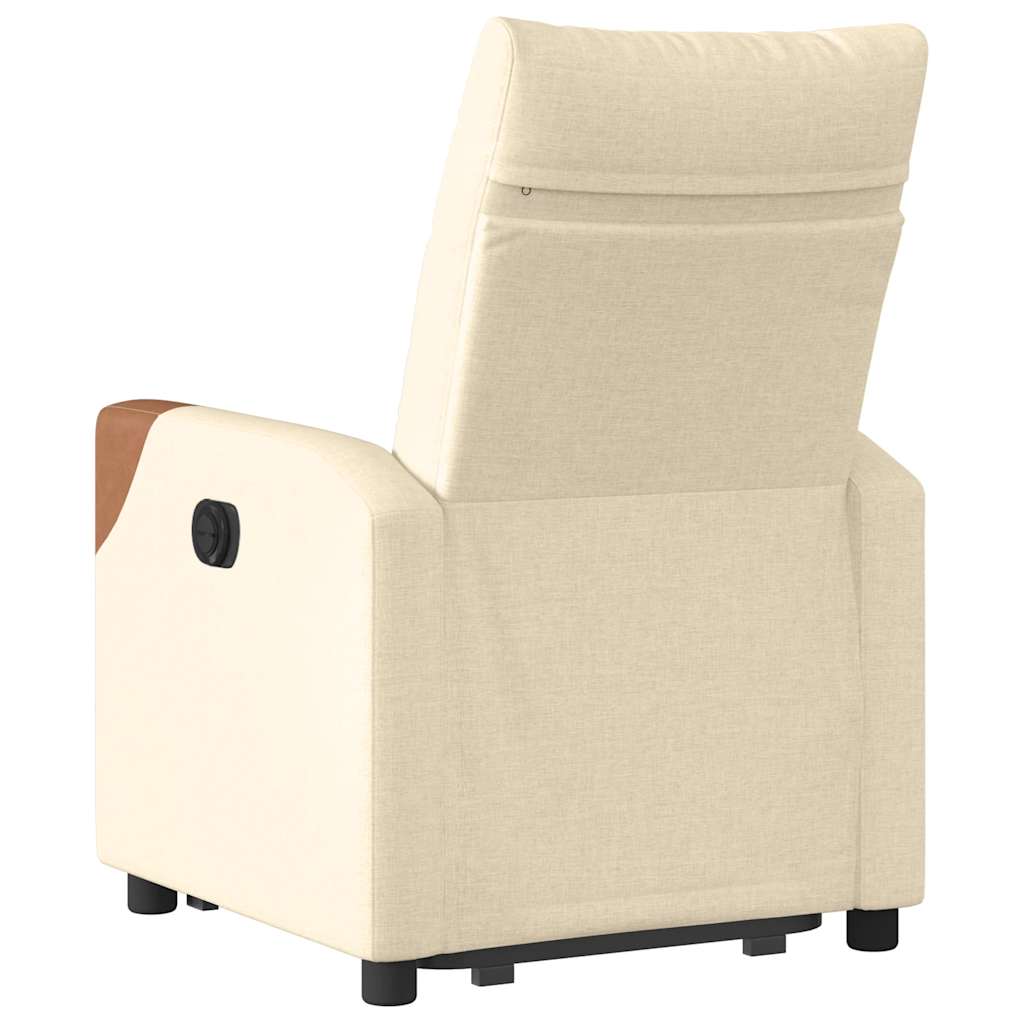 Poltrona reclinável elevatória tecido cor creme