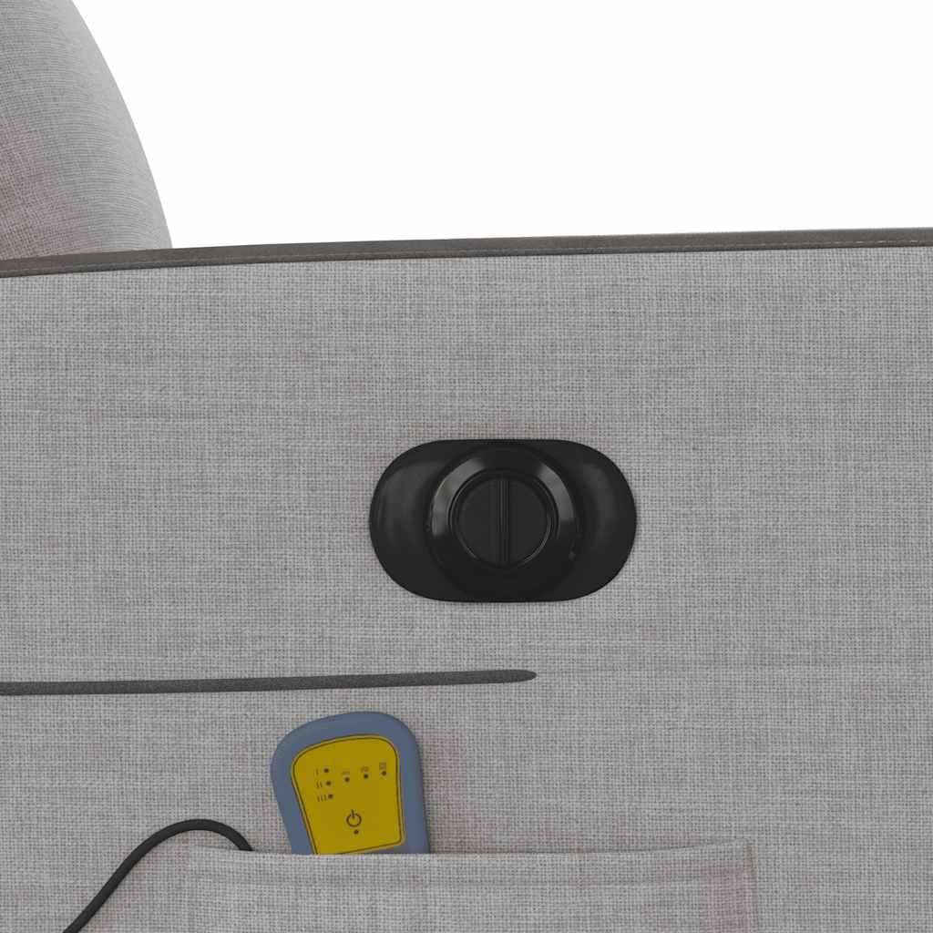 Poltrona massagens reclinável elétrica tecido cinzento-nublado