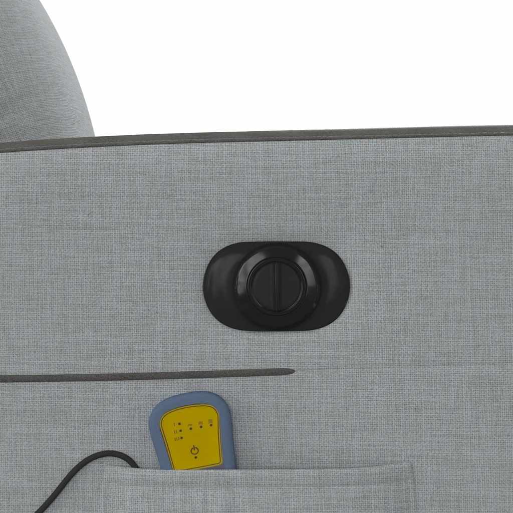 Poltrona de massagens reclinável elétrica tecido cinzento-claro